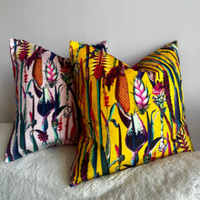 Load image into Gallery viewer, Floral Butterscotch Yellow Velvet Cushion

