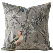 Load image into Gallery viewer, Enchanted Canopy Grey Velvet Cushion
