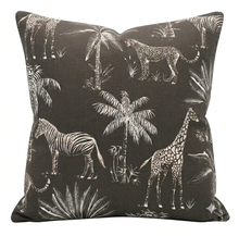Load image into Gallery viewer, Safari Nights Espresso Velvet Cushion
