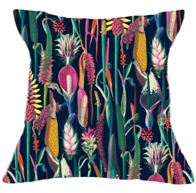 Load image into Gallery viewer, Set of 3 Floral Navy Velvet Cushions
