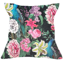 Load image into Gallery viewer, Peacock Florals Velvet Cushion
