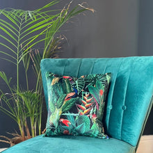 Load image into Gallery viewer, Rainforest Green Velvet Cushion
