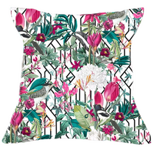 Load image into Gallery viewer, Paradise Blossom White Velvet Cushion
