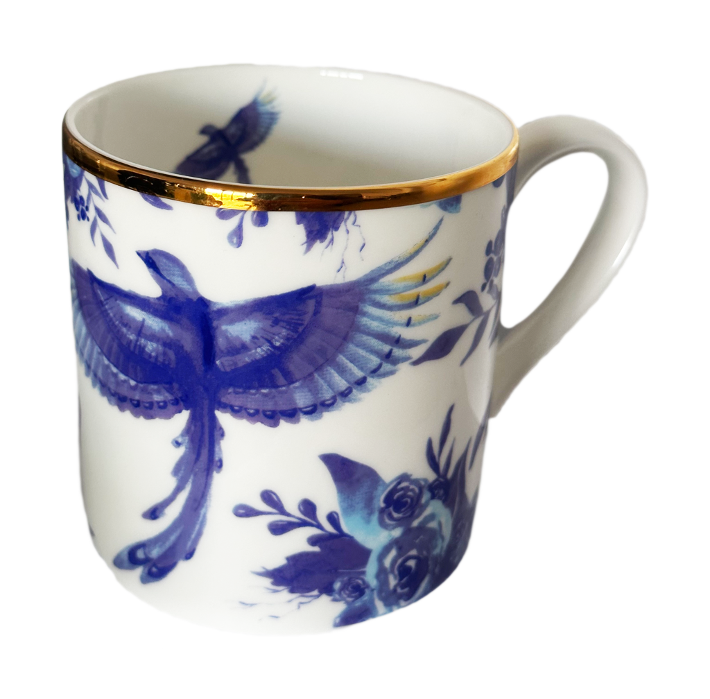 Blue Bird Fine Bone China Pottery Mug